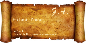 Felber Andor névjegykártya