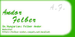 andor felber business card
